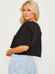Modelo Graphic Print Oversized Crop Top