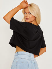 Miami Print Oversized Crop Top