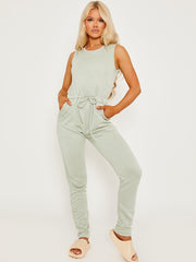 Tie Knot Back Sleeveless Jumpsuit