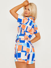 Traje de juegos de estilo blazer geo impreso