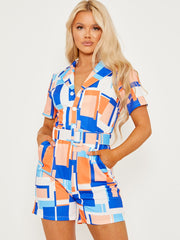 Traje de juegos de estilo blazer geo impreso