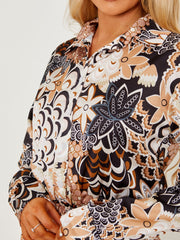 Printed Satin Jumpsuit With Matching Bandana