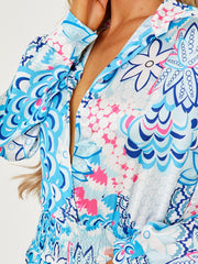 Printed Satin Jumpsuit With Matching Bandana