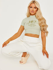Angel Baby Graphic Ribbed Crop Top