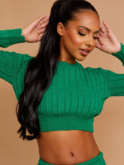 Cable Knit Crop Top & Maxi Skirt Co-ord