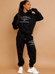 Embroidered California Hooded Fleece Co-ord