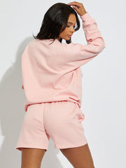 Geborduurd Los Angeles Sweatshirt & Shorts Fleece coördin