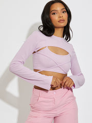 2 Piece Tie Knot Ribbed Crop Top