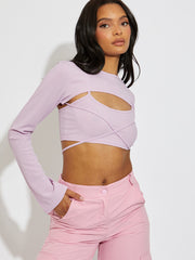 2 Piece Tie Knot Ribbed Crop Top
