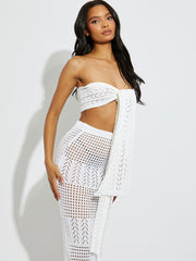 Knitted Tie Knot Bandeau Bralet & Maxi Skirt Co-ord