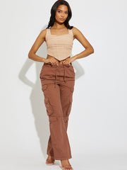 Wide Leg Combat Cargo Trousers