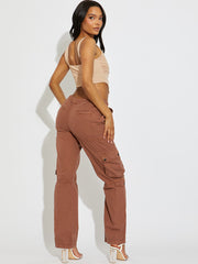 Wide Leg Combat Cargo Trousers