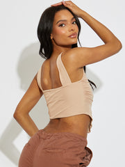 Square Neck Mesh Crop Top