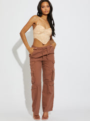Wide Leg Combat Cargo Trousers