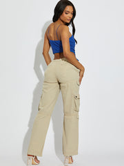 Wide Leg Combat Cargo Trousers