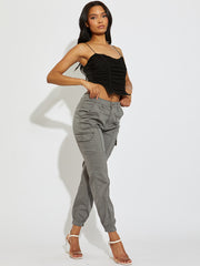 Cuffed Hem Cargo Trousers