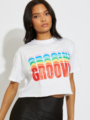 Oversized GROOVY Graphic Crop Top