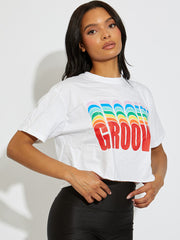 Oversized GROOVY Graphic Crop Top