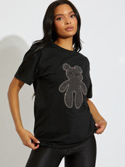 Rhinestone Cross Eye Teddy T-Shirt