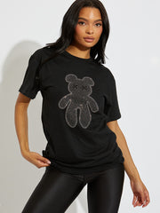 Rhinestone Cross Eye Teddy T-Shirt