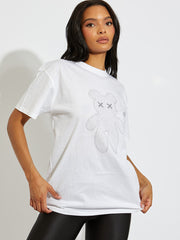 Rhinestone Cross Eye Teddy T-Shirt