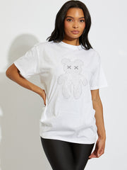 Rhinestone Cross Eye Teddy T-Shirt