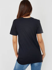 Good Vibes Butterfly Graphic Printed T-Shirt