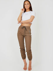 Mock Zip Pocket Canvas Trouser