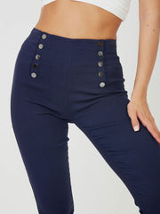 Mock Button High Waist Jeggings Multi Pack