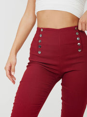 Mock Button High Waist Jeggings Multi Pack