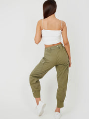 Studded Utility Pocket Belted Canvas Trouser