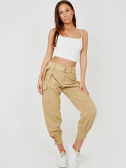 Studded Utility Pocket Belted Canvas Trouser
