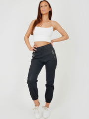 Mock Zip Pocket Canvas Trouser