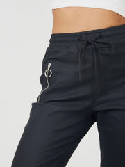 Mock Zip Pocket Canvas Trouser