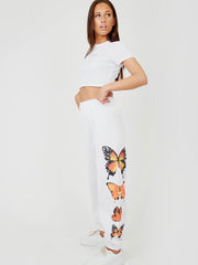 Butterfly Graphic Oversized Fleece Joggers
