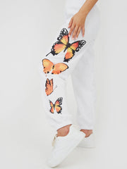 Butterfly Graphic Oversized Fleece Joggers