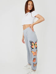 Butterfly Graphic Oversized Fleece Joggers