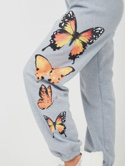 Butterfly Graphic Oversized Fleece Joggers