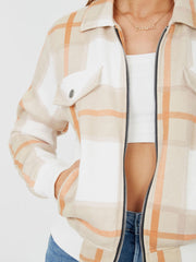 Klassieke dikke dikke kleurblok gecontroleerd jas