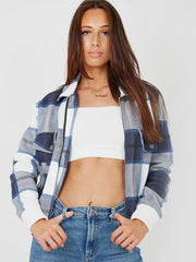 Klassieke dikke dikke kleurblok gecontroleerd jas