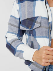 Klassieke dikke dikke kleurblok gecontroleerd jas