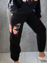 Butterfly Graphic Oversized Fleece Joggers