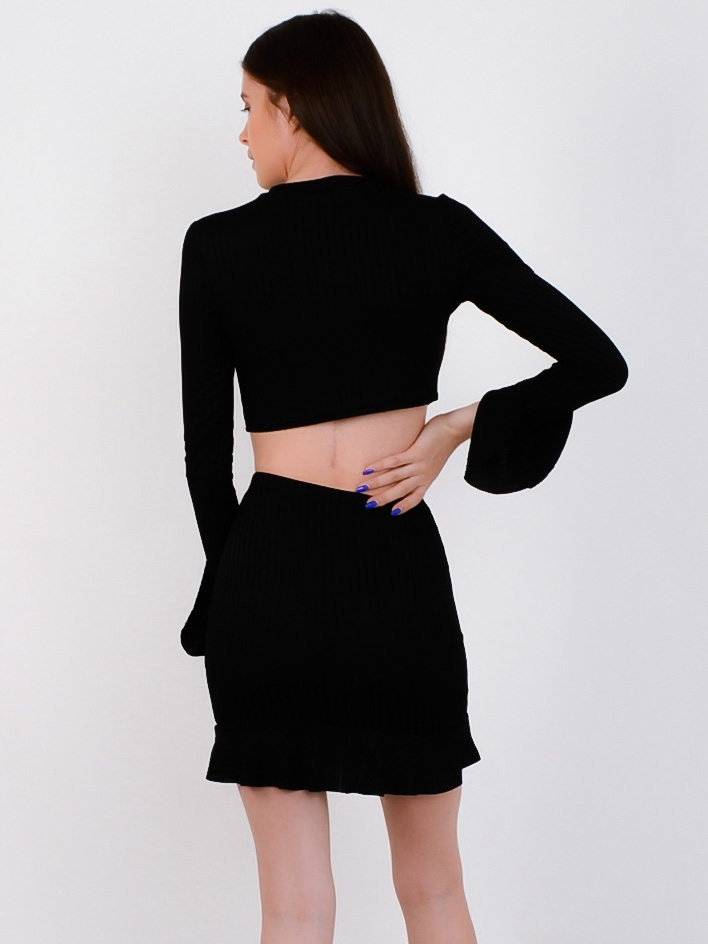 Wholesale Ribbed Crop Top & Frill Skirt Co-ord | Stylewise Direct