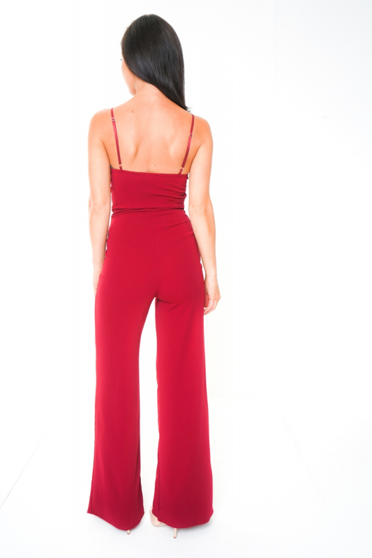 Ladies Wholesale Cut Out Knot Front Cami Jumpsuit | Stylewise Direct