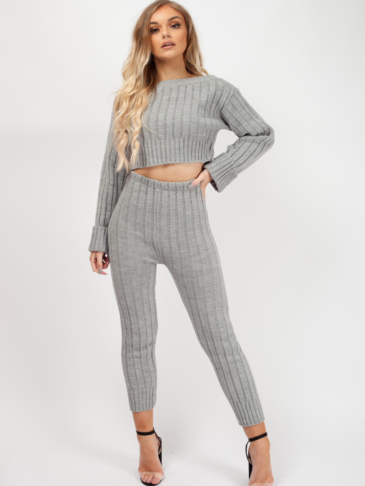 Wholesale Ribbed Knitted Crop Top & Bottom Loungewear | Stylewise Direct