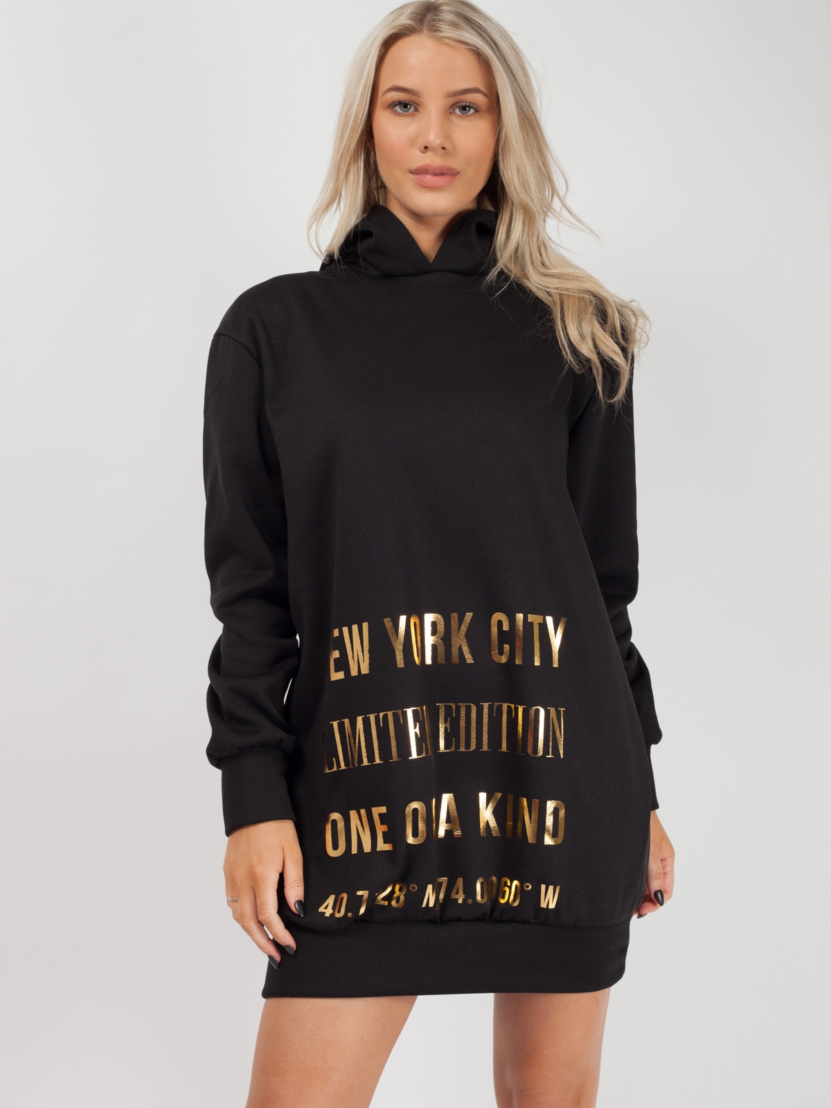 Wholesale New York City Hooded Jumper Dress | Stylewise Direct